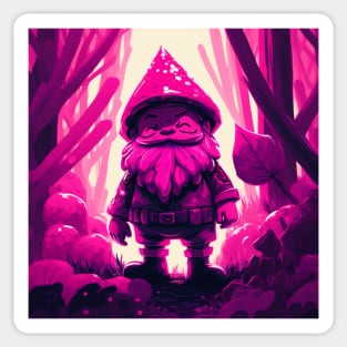 Quirky Magenta Gnome Sticker